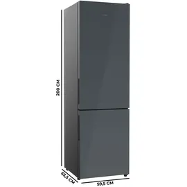 Cecotec Bolero CoolMarket Combi 356i Kühl-Gefrierkombination (356 l, 2000 mm hoch, Grau)