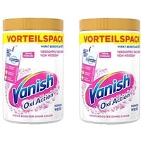 Vanish Oxi Action Powerweiss Pulver – 2 x 1,65 kg – Fleckenentferner und Wäsche-Booster Pulver ohne Chlor – Für weiße Wäsche