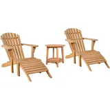 Mr. Deko Adirondack Sessel 2 Stück 59 x 59 x 108 cm beige