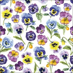 Ambiente 20 Servietten Papier 33x33cm 3-lagig - hochwertige Einweg Papierservietten Stiefmütterchen Motiv Partyservietten Blumen Tischdeko Frühling Sommer