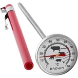 BROWIN® Analog Bratenthermometer mit Etui 100200 | 0-100 °C Grillthermometer | Garthermometer aus Edelstahl | Fleischthermometer für Backofen, BBQ und Grill | Kerntemperaturmesser für Fleisch