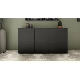 borchardt Möbel Kommode BORCHARDT MÖBEL "Rova", schwarz (schwarz matt), B:139cm H:72cm T:35cm, Spanplatte, Sideboards, Kommode, Breite 139 cm