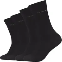 CAMANO Unisex Wollsocken 4er Pack Schwarz