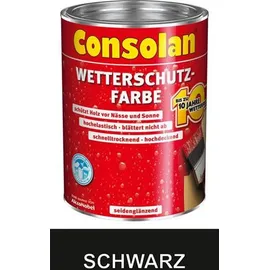 Consolan Wetterschutz-Farbe 750 ml schwarz seidenglänzend
