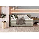 99rooms Phönix Mini Plus Boxspringbett 90x200 cm Webstoff MALMO_NEW Beige Seitenteil links - Beige