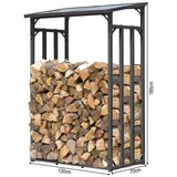 Quick Star Kaminholzregal 130 x 70 x 185 cm grau 40088363-0