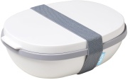 Mepal Lunchbox Ellipse duo, 1425 ml, Aufbewahrungsdose mit separatem Fach, Farbe: weiß, Nordic white