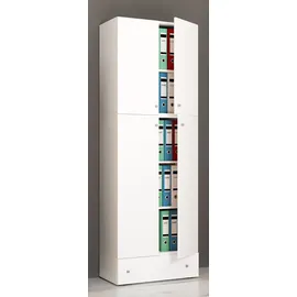 VCM Lona Aktenschrank 70 x 39 x 200 cm weiß