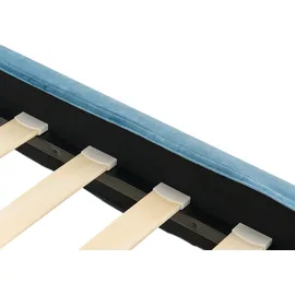 Beliani Bettrahmenbezug Samtstoff FITOU 90 x 200 cm Hellblau