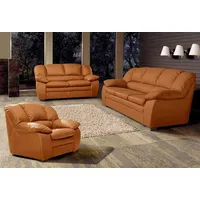 Cotta Polstergarnitur Casino, Sofa Set, 3-2-1 Sitzer, Wohnzimmer Garnitur, (Set, 3-tlg), Sessel, 2-Sitzer, 2,5-Sitzer, hohe Rückenlehne braun