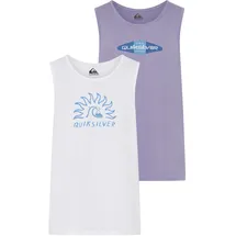 QUIKSILVER Tanktop QUIKSILVER "FREEDOM SHADE TANK PACK", Herren, Gr. XL, weiß, purp, Obermaterial: 100% Baumwolle, Tops Tanktop, 2er-Pack, ärmelloses Design, aus Baumwolle