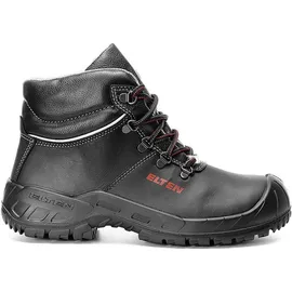 ELTEN Renzo Mid ESD S3 Herren, Leder, Stahlkappe, leicht, robust, Schwarz,