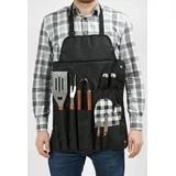Yato Grillschürze mit Zubehör 8-teilig Edelstahl schwarz