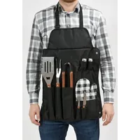 Yato Grillschürze mit Zubehör 8-teilig Edelstahl schwarz
