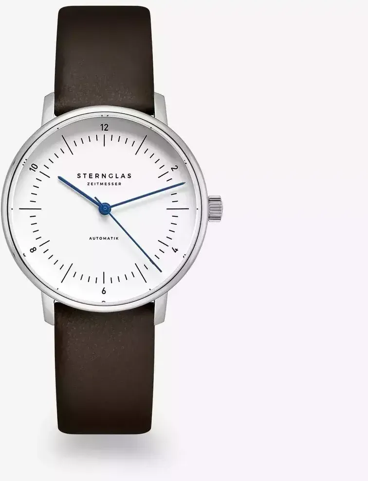 STERNGLAS - NAOS XS - AUTOMATIK - weiß - silber - klassik dunkelbraun - 33MM