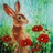 Craft Buddy Crystal Art Card Kit Wilder Mohn und der Hase 18x18cm