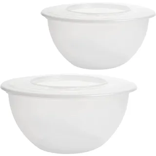 2friends Schüssel Modell Tina, mit Deckel 5L, 2x Salatschüssel mit Deckel, Rührschüssel Set, Schüssel Set, Plastikschüssel BPA-frei, transparent Schüsseln, Rührschüssel mit Deckel,