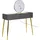 Beliani Schminktisch mit Spiegel und Hocker Surin Led Grau