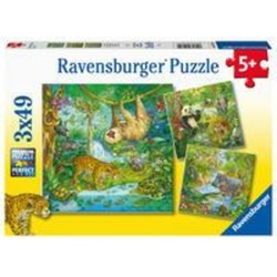 Ravensburger Puzzle Ravensburger Kinderpuzzle 05180 - Im Urwald - 3x49 Teile Puzzle für..., 49 Puzzleteile