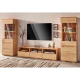 Home Affaire Wohnwand »Vetro«, (Set, 3 St.), teilmassives Holz beige