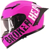 Broken Head Street Division Pink Matt Sport Helm Mit Sonnenblende