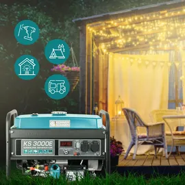 Könner & Söhnen KS 3000E Stromerzeuger Generator Benzin Notstromaggregat 3000 Watt mit E-Start