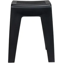 Wenko Badhocker Kumba Duschhocker schwarz, belastbar bis 120 kg, 38 x 47 x 32 cm