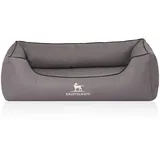 Knuffelwuff Hundebett Madison Orthopädisch Kunstleder M-L 85 x 63 cm Grau