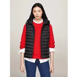 Tommy Hilfiger für Damen. WW0WW42051 Daunen-Steppweste schwarz (L), Lässig, Ärmellos / Hosenträger, Recyceltes Polyester, Nachhaltig