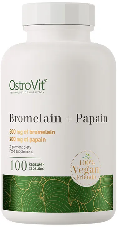 OstroVit Bromelain + Papain 100% Vege (100 Kapseln)