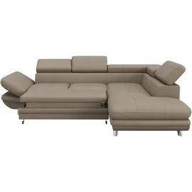 Cotta Ecksofa COTTA "Enterprise L-Form", beige, B:277cm H:91cm T:104cm, Softlux-Kunstleder;Luxus-Kunstleder, Sofas, Ecksofa, mit Arm- & Kopfteilverstellung, wahlweise mit Bettfunktion