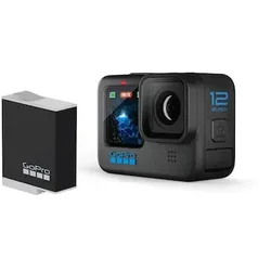 GoPro Hero 12 Black 5,3K60/4K120-Action Cam, Wasserdicht + Zusatzakku