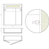 Evenes Spiegelschrank 700 mm weiß