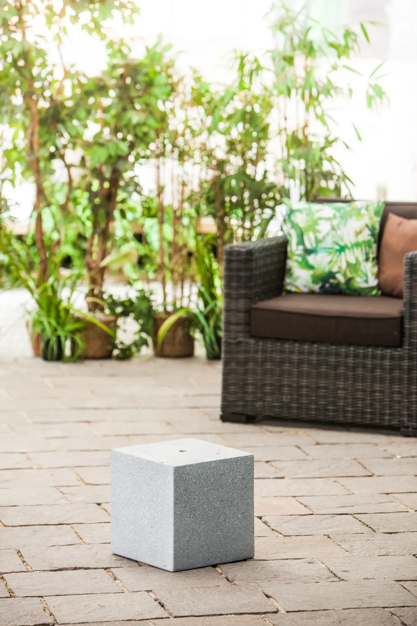 Heissner Gartenbrunnen-Sockel "Cube", granite color, 31x31x31cm (016611-09)