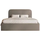 Selsey Polsterbett 140x200 mit Bettkasten, Chenille, hellbraun - Hellbraun
