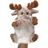 Uni-Toys - Handpuppe Elch (braun-meliert) - 28 cm (Höhe) - Plüschtier, Kuscheltier