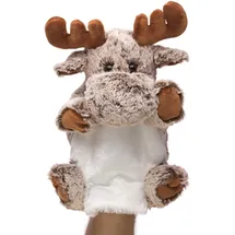 Uni-Toys - Handpuppe Elch (braun-meliert) - 28 cm (Höhe) - Plüschtier, Kuscheltier