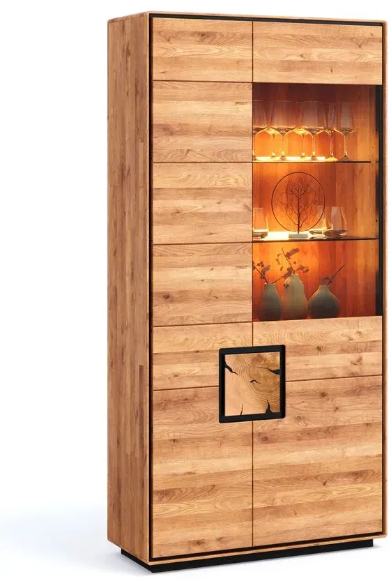 G+K Vitrine Toronto Holz Wildeiche geölt