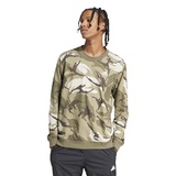 adidas Men's Seasonal Essentials Camouflage Sweatshirt, Olive strata, M