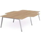 Rocada Mehrfacharbeitstisch Blanca L-Form BxTxH 360x163x240x73cm Gestell verchromt Platte Melamin buche