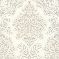 Profhome Barock Tapete 0,64 m x 10 m 5,33 m2 Beige/Weiß/Silber 368982