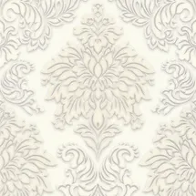 Profhome Barock Tapete 0,64 m x 10 m 5,33 m2 Beige/Weiß/Silber 368982
