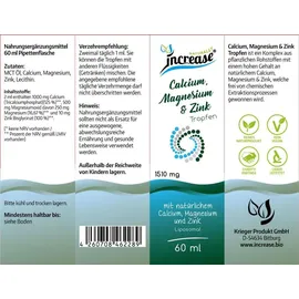 increase naturally Liposomale Calcium, Magnesium & Zink Tropfen 180 ml