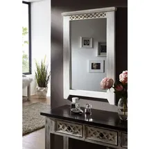 MASSIVMOEBEL24.DE Spiegel Mango / Akazie 60x3x90 weiß gewachst CASTLE-ANTIK #227