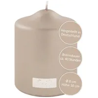 Fink Stumpenkerze 10 cm silber