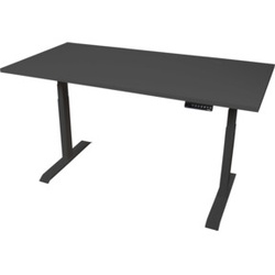 STIER Elektrisch höhenverstellbarer Schreibtisch TSR 140x80cm schwarz/schwarz