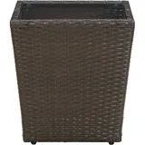 vidaXL Beistelltisch Braun 41,5x41,5x44 cm Poly Rattan und Hartglas