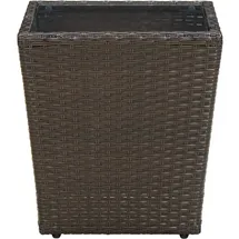 vidaXL Beistelltisch Braun 41,5x41,5x44 cm Poly Rattan und Hartglas