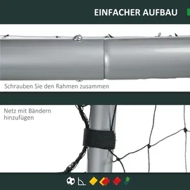sportnow Fußballtor Grau 240 x 85 x 160 cm