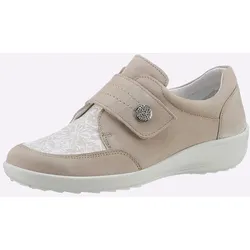 Klettschuh CLASSIC BASICS, Damen, Gr. 38, Weite H, beige, Nubukleder, Schuhe Klettschuh Slipper